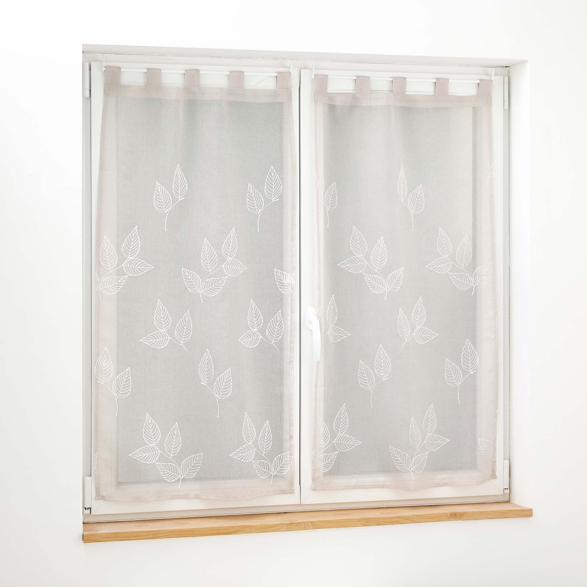 Voilages à Passants Douceur D’Intérieur - Berry Taupe Brodé (2x60x120cm)