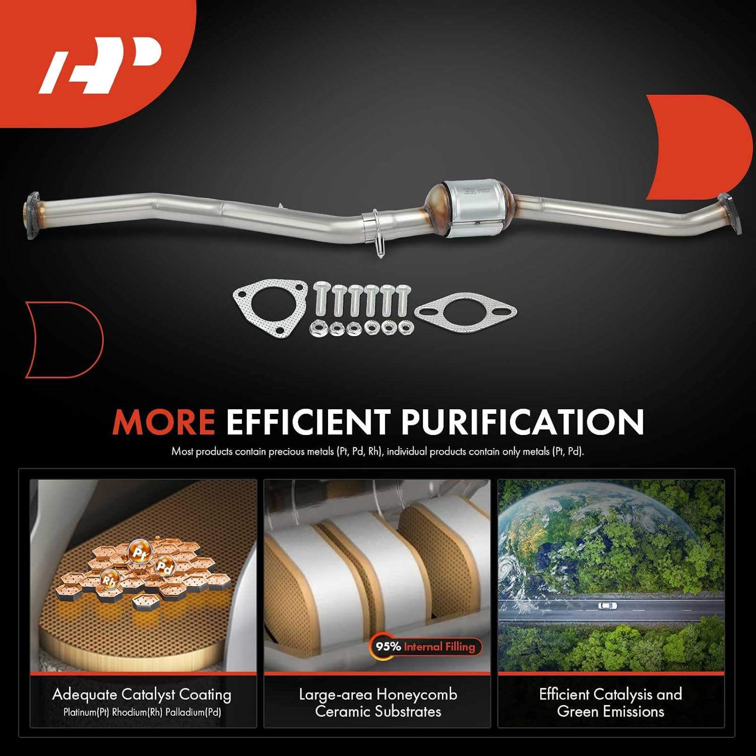 A-Premium Catalytic Converter Kit Direct-Fit Compatible with Subaru Outback/Legacy 2006 2007 2008 2009, 2.5L, E.P.A. Compliant