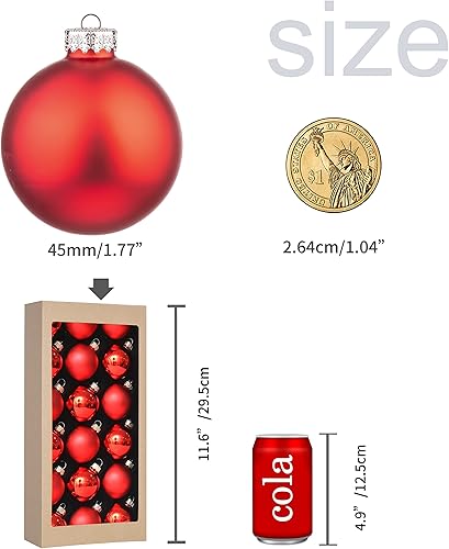 Miniatura 2 de 18 adornos de bola de Navidad de 1.8 pulgadas (1.772 in) para decoraciones de Navidad, regalo de bola de vidrio para árboles de Navidad y fiesta de
