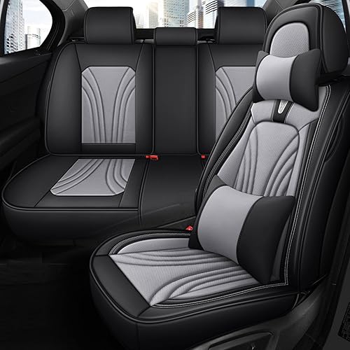 Vista 26 de Fundas de asiento de cuero para Volvo XC40 2019-2024, piel sintética impermeable, compatible con bolsas de aire y protector de cojín automotriz