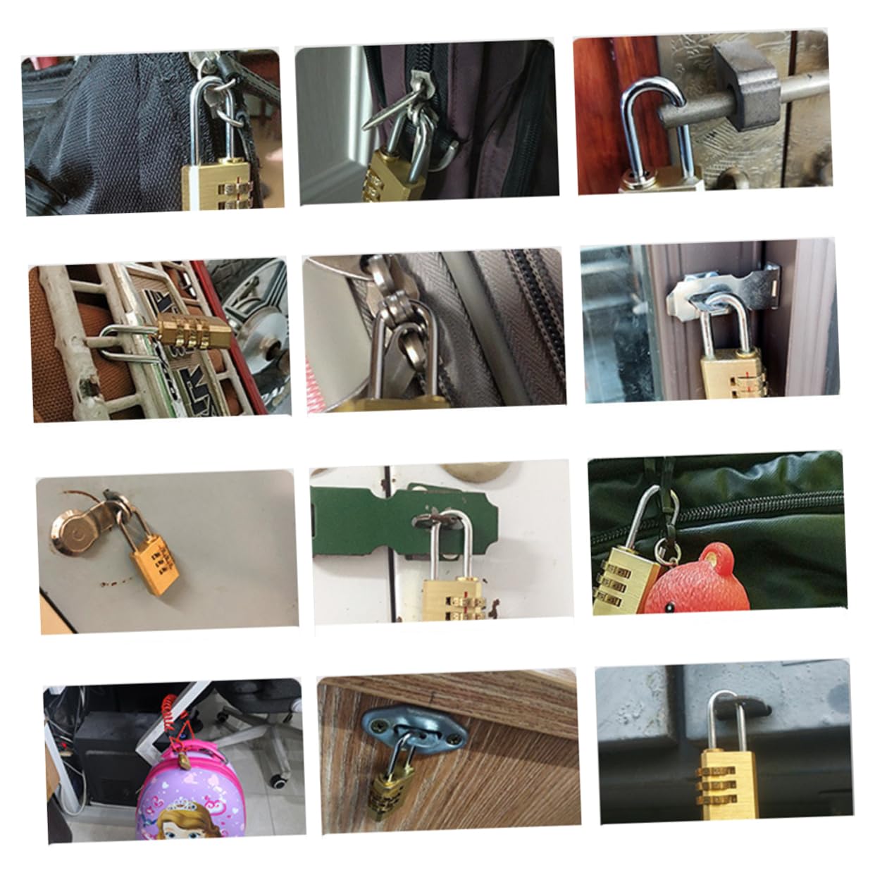 LIFKOME 6piezas Candado Digital De Combinación De Dígitos Cerradura De Seguridad Para Equipaje y Mochilas De Color Latón Para Armarios y