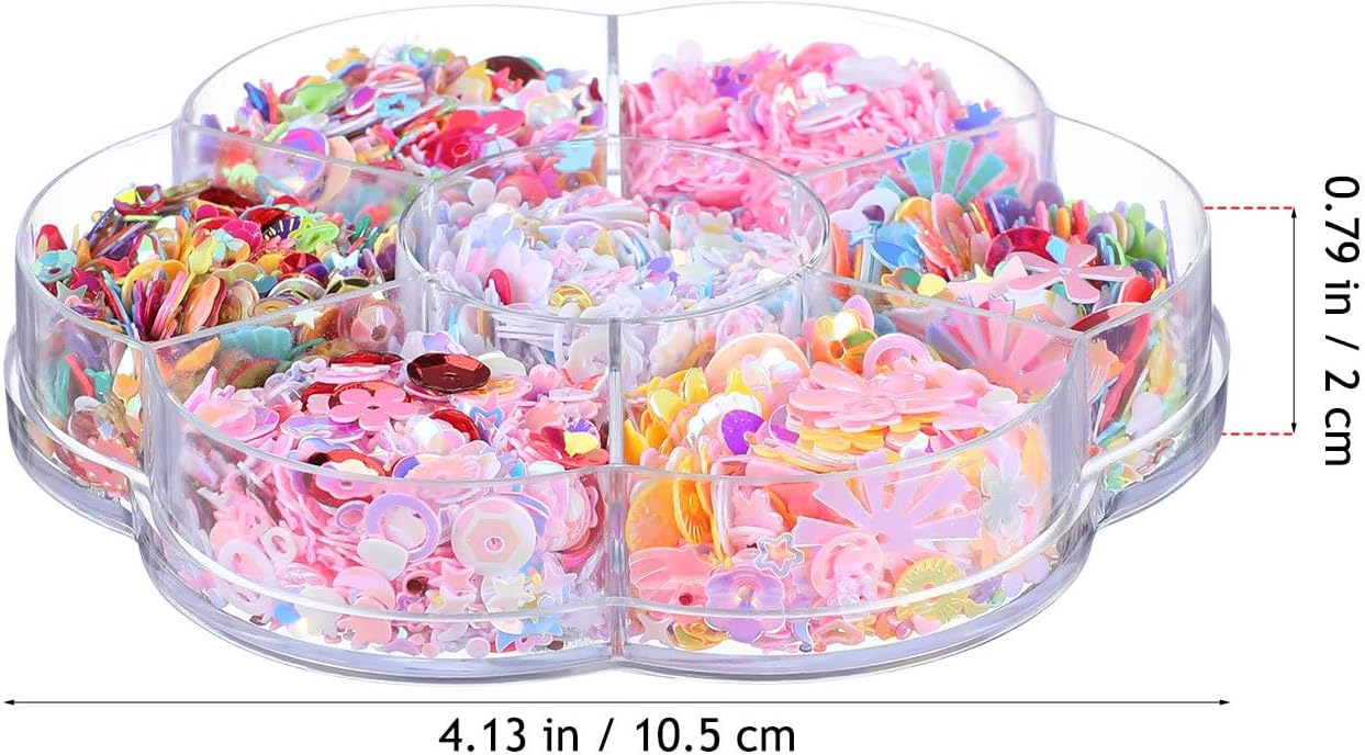 Loose Iridescent Sequins and Glitter Sequin Beads for Crafts DIY Nail Art Clothing Embellishments, Multi-Color Holographic Sewing Trim and Adults Craft Projects