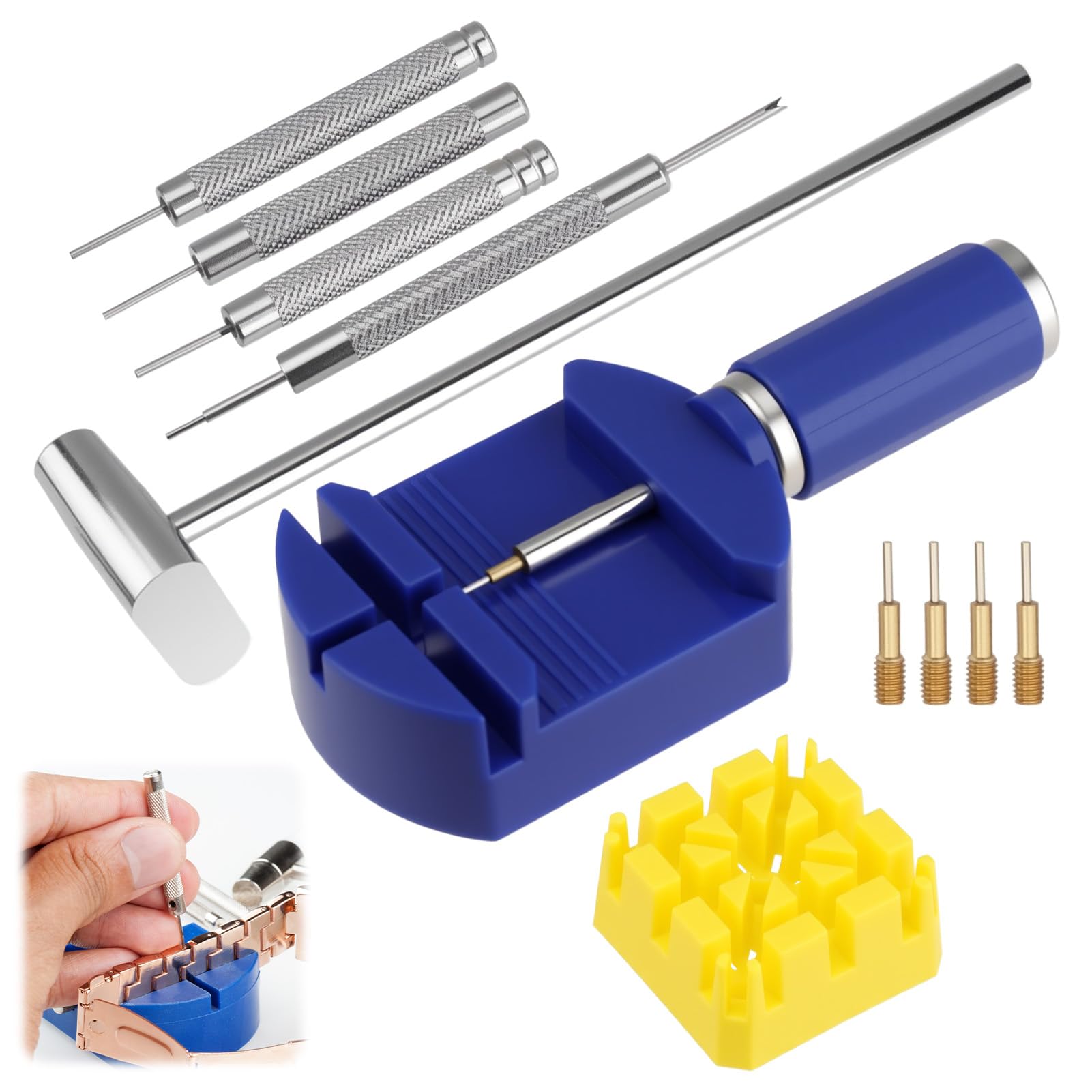 Juego de herramientas de reparación de correa de reloj, extractor de pasadores