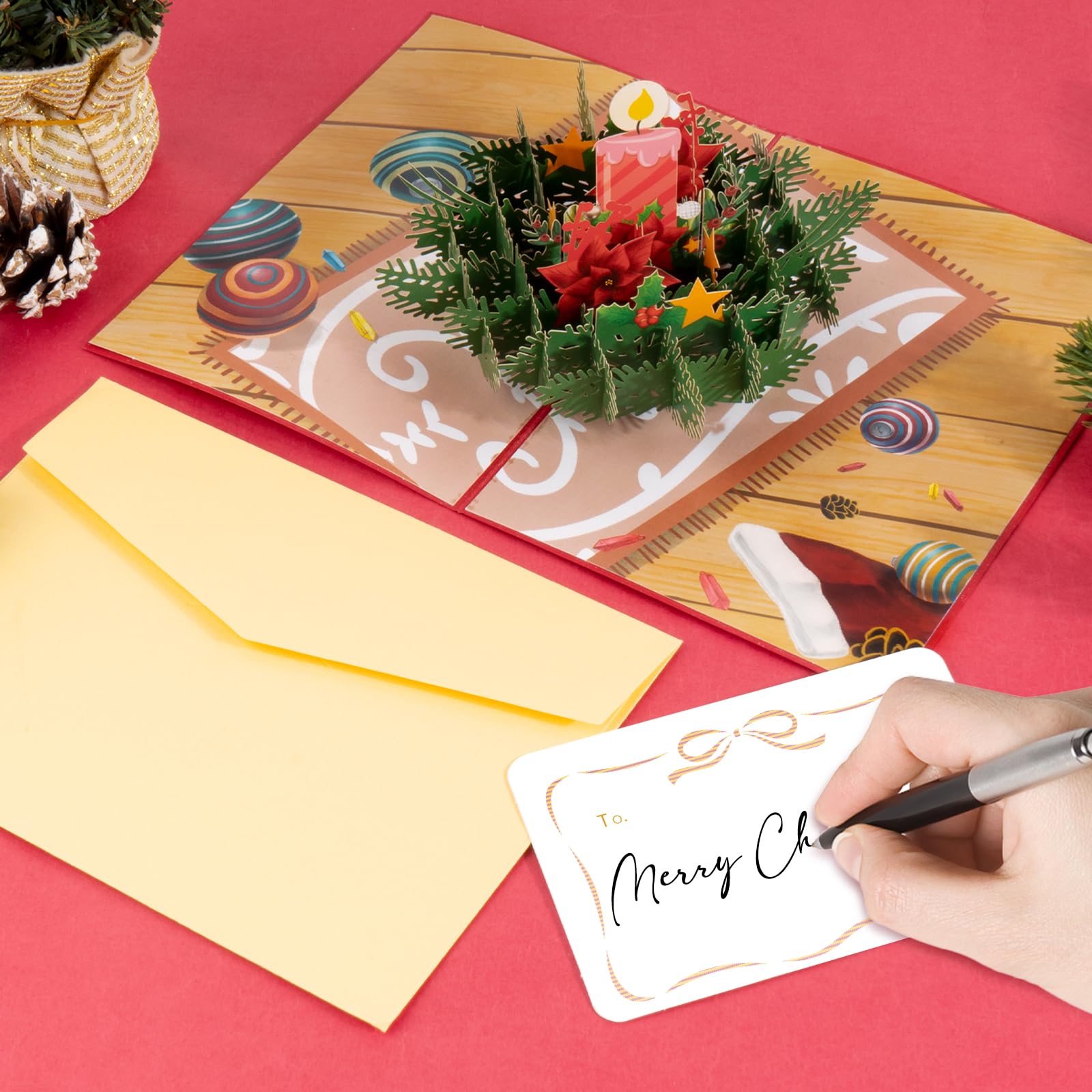 Papercrush® Carte Pop-up Sapin De Noël – Carte De Noël 3D élégante Avec Sapin Décoré Et Décorations Dorées, Carte Spéciale « Joyeux Noël » Pour Les Femmes (petite Amie, Maman Ou Grand-mère