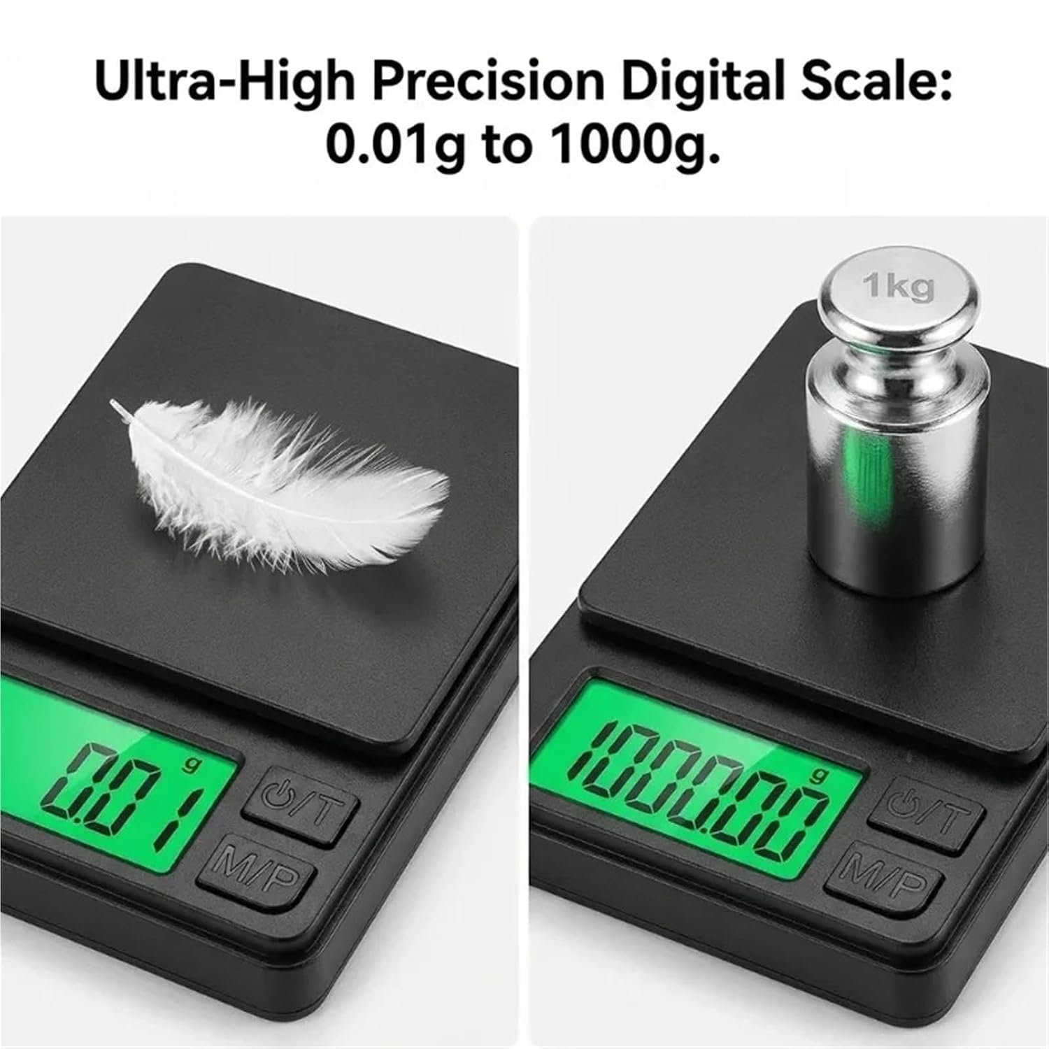 Digital Precision Pocket Scale 1000g X0.01g with Backlit Miniature Food Jewelry Ounces/Grains Measurement for Travel(0.01g 1000g)