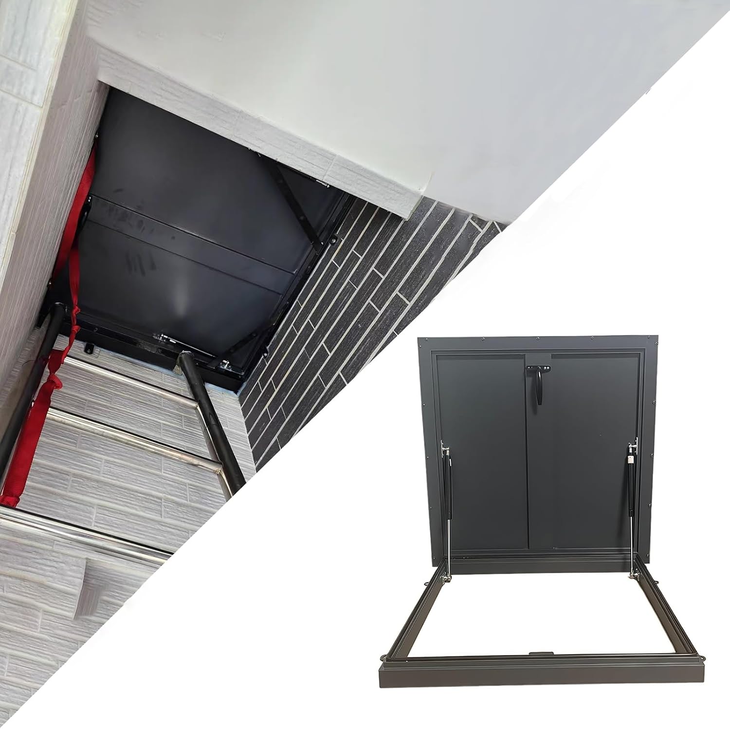 Vibeo Roof Hatch Aluminum Attic Hatch Cover with Handle, Outdoor Basement Cellar Door Cover, Customized Safety Roof Hatch, Weather Proofing Square Metal Cap(20x18in/51x45cm)