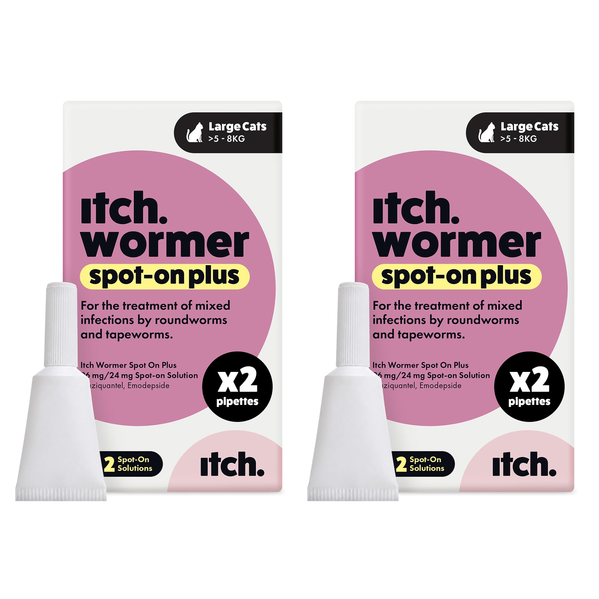 Itch Cat (5-8kg) Spot On Wormer Plus For Large Cats - 4 Pack