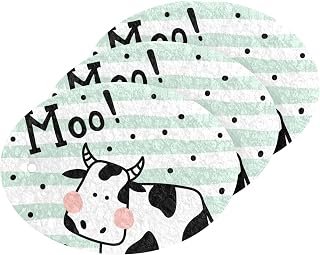 MAOBLYR Quick Absorption Household Cleaning Sponge,Double-Sided Reusable3.54x2.56In,Kitchen Tableware Multi-Purpose Cleaning 3 Sets-Cute Striped Cow