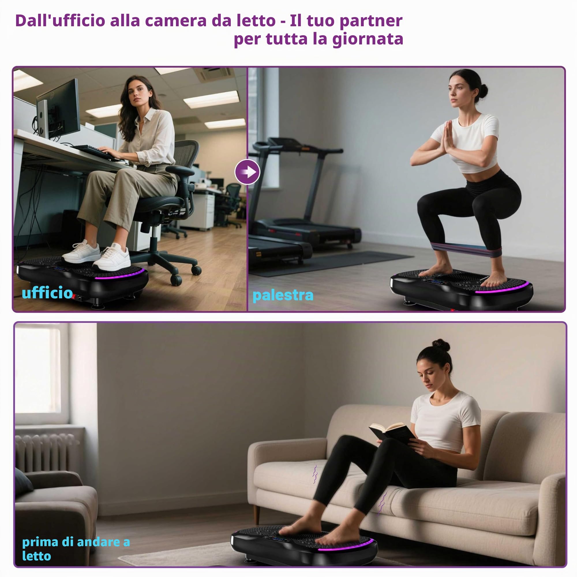 Pedana Vibrante Dimagrante, Piastre Vibranti 3D per la Perdita di Peso e il Drenaggio Linfatico, 200 Velocità Regolabili, Peso Massimo 400 Lbs, Piattaforma per il Fitness a Casa