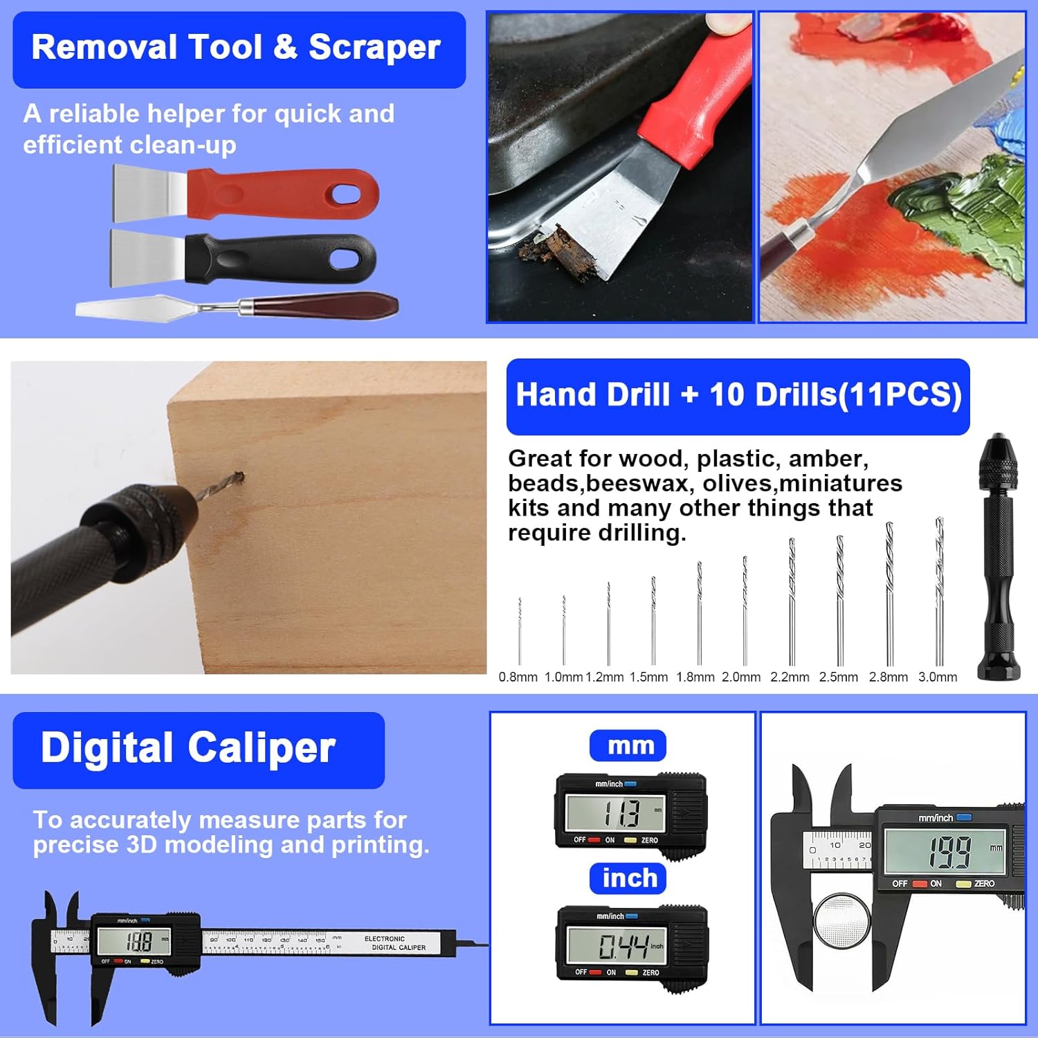 112 PCS 3D Printing Tool Kit, 3D Printer Accessories with Nozzle Cleaning Kit, Deburring Tool, Digital Caliper, Pliers, Wrench Set, Cutting Mat, Tool Bag, for 3D Print Removing, Cleaning, Finishing