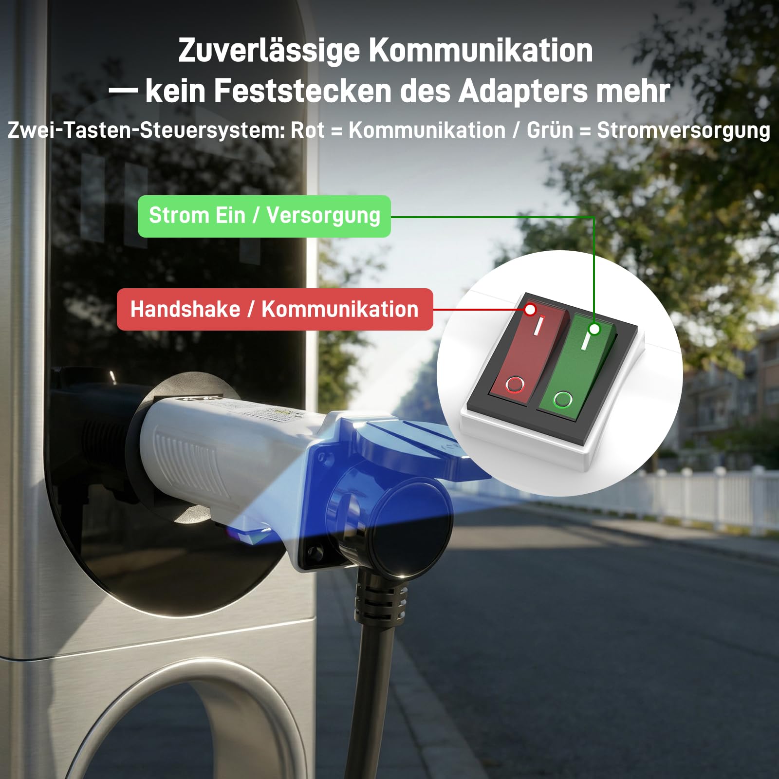 Typ 2 auf Schuko Adapter für Ladestation & Wallbox (230 V, 16 A, 3,68 kW, IP44) | Typ 2 Stecker auf Schuko-Steckdose für E-Bike, E-Scooter, Motorrad & Elektrorollstuhl (Nicht für V2L)