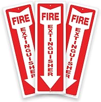 iSYFIX Fire Extinguisher Signs 3 Pack 4x12 Inch - 40 Mil Polystyrene Plastic, UV Laminated Weatherproof Indoor Outdoor Safety Signs