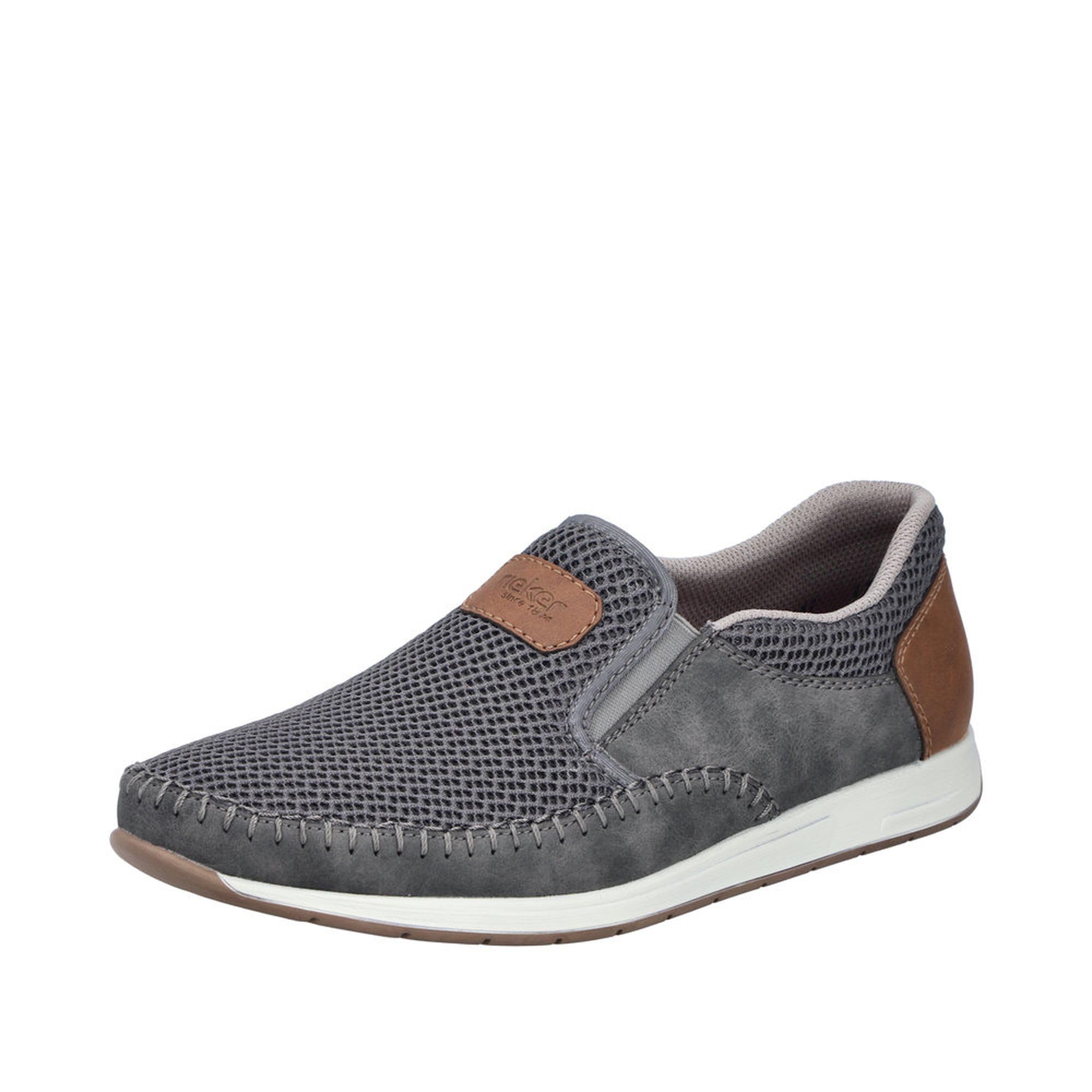 Rieker 11954, Men's Loafer, Grey, 46 EU