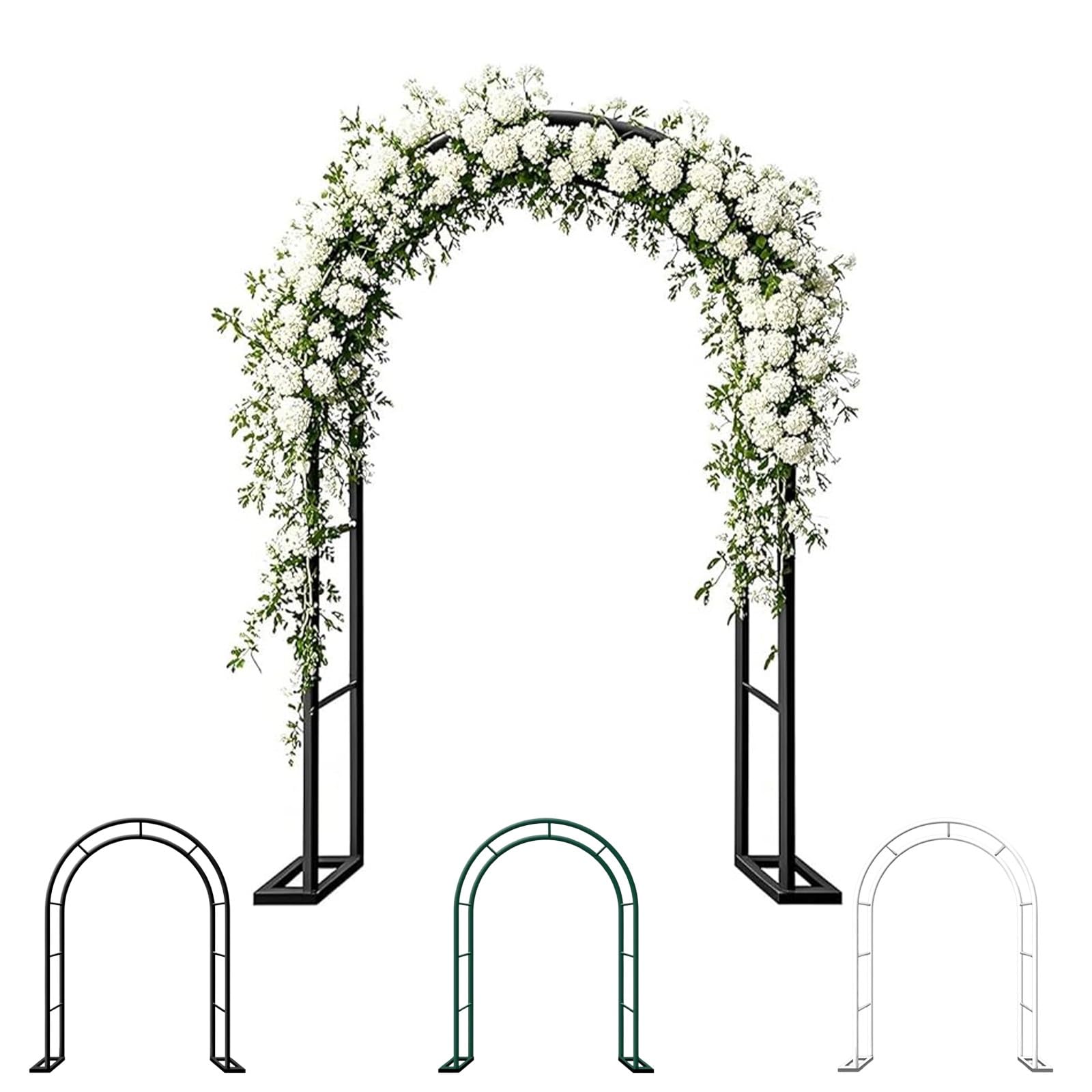 Metalowy łuk ogrodowy do róż pnących, 220 cm wysokości, na zewnątrz, krata, solidny łuk kwiatowy, na patio, taras, dekoracja ślubna, czarny (szer. 120 x wys. 220 cm)