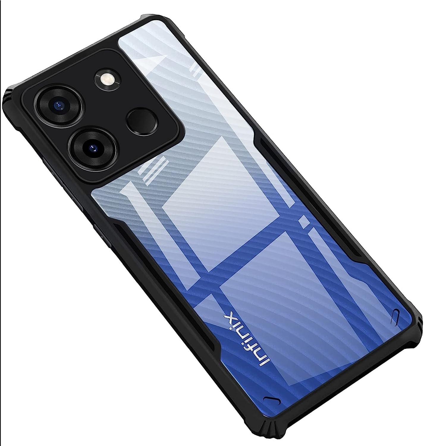 SHINESTAR Infinix Smart 7 Back Cover Case | Ultra Thin 360 Degree Protection Crystal Clear Tranparent Bumper Back Cover Case for Infinix Smart 7 - Black (B0CH3ZVJBM) Amazon Price History, Amazon Price Tracker
