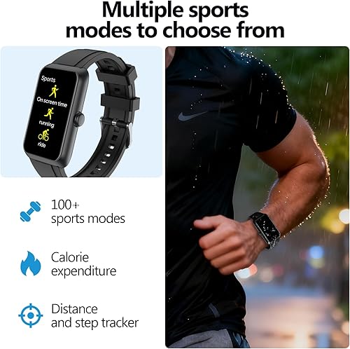 Miniatura 3 de Rastreador de actividad física, monitor de ritmo cardíacosueño, más de 100 modos deportivos, relojes inteligentes para hombresmujeres, IP68