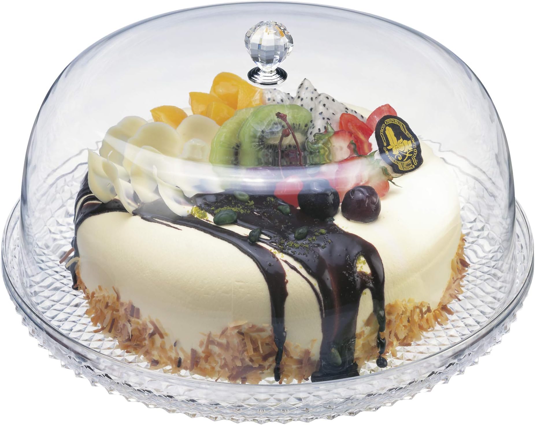Amazing Abby 12-Inch Acrylic Cake Plate with Dome Cover, Perfect for Display, Party, Entertaining