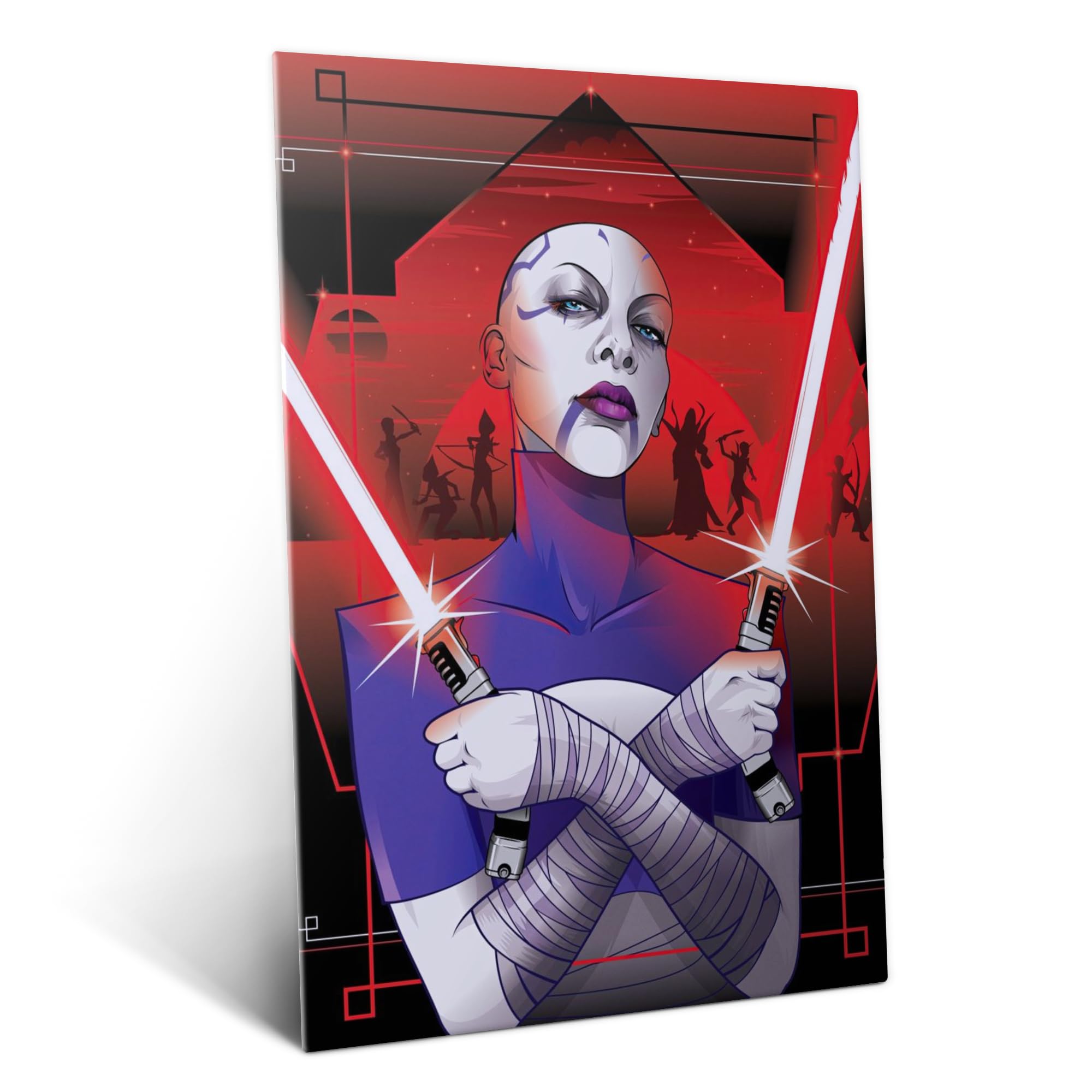 Displate Metallposter Star Wars Asajj Ventress Wanddeko Poster für Schlafzimmer Magnetische Befestigung 32 x 45 cm