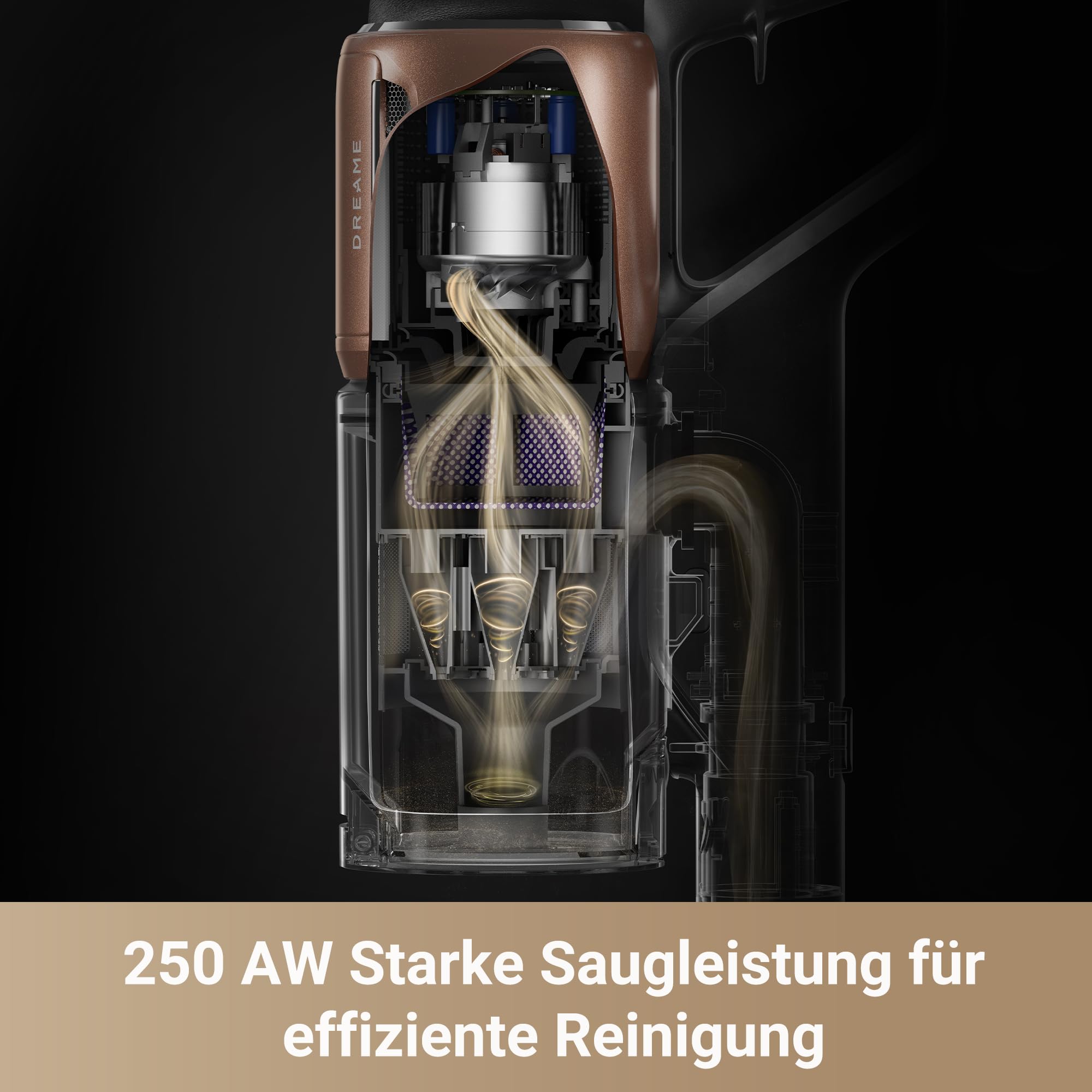 dreame Z20 Kabelloser Staubsauger, 25,000PA / 250 AW Saugleistung, 90 min maximale Reinigungszeit, 99,99% Filtereffizienz, HEPA H14 Filterung, Dust Reveal Technologie, Multi-Flächenabsaugung
