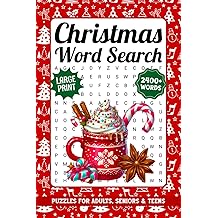 Christmas Word Search For Adults Large Print: 2400+ Words, Winter Themed Word Find Puzzles For Seniors, Fun Holiday Activity Book With Solutions