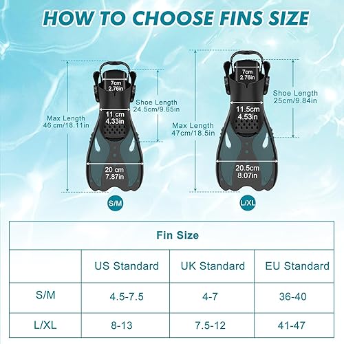 Miniatura 5 de KUYOU Aletas de máscara de buceo para adultos, máscara antivaho de visión amplia, juego de equipo de esnórquel superior seco completo