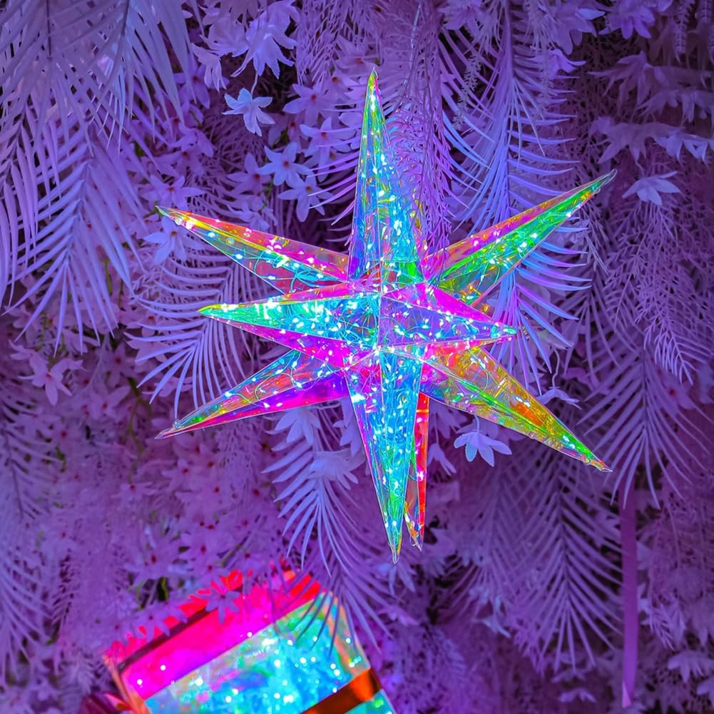 AVCULT Weihnachtslicht Starburst, LED Lichterkette Sterne Für Weihnachten Innen Fenster Weihnachtsbeleuchtung Außen Dekoration Für Weihnachten Außen Innen Party Hochzeit (Color : 60cm)