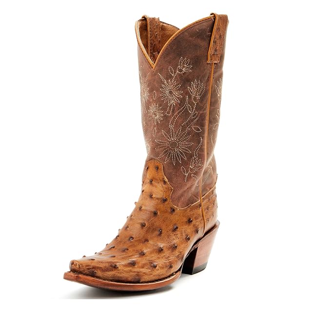 Mid Calf Cowboy Boots for Women Cowgirl Boots Pointed Toe Chunky Heel Western Boot with Flower Embroidered Pull