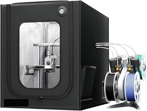 Compatible for Bambu Lab A1/A1 Mini Large Enclosure with LED Light, Fireproof & DustproofA1 Black