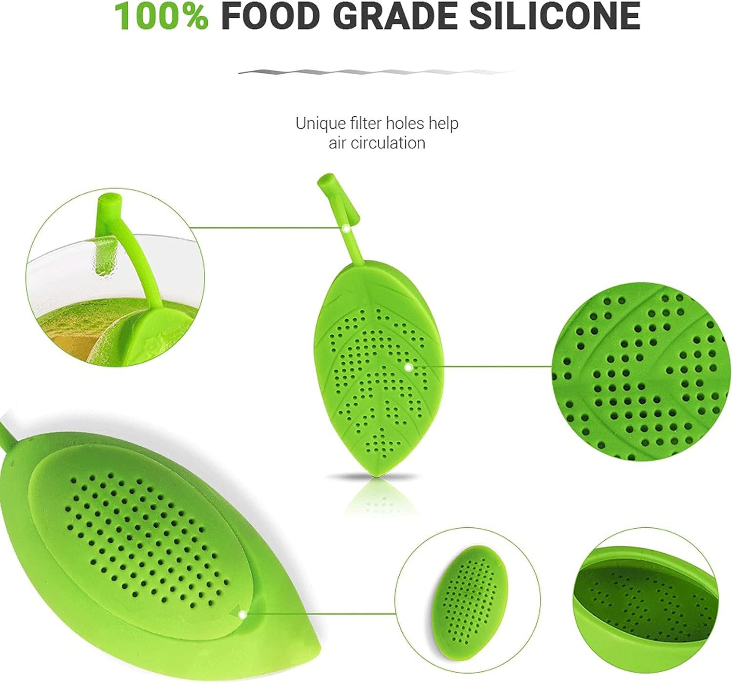 Tea Filters Silicone Tea Infuser Creative Leaves Shaped Funny Herbal Bag Reusable Coffee Filter Diffuser Strainer