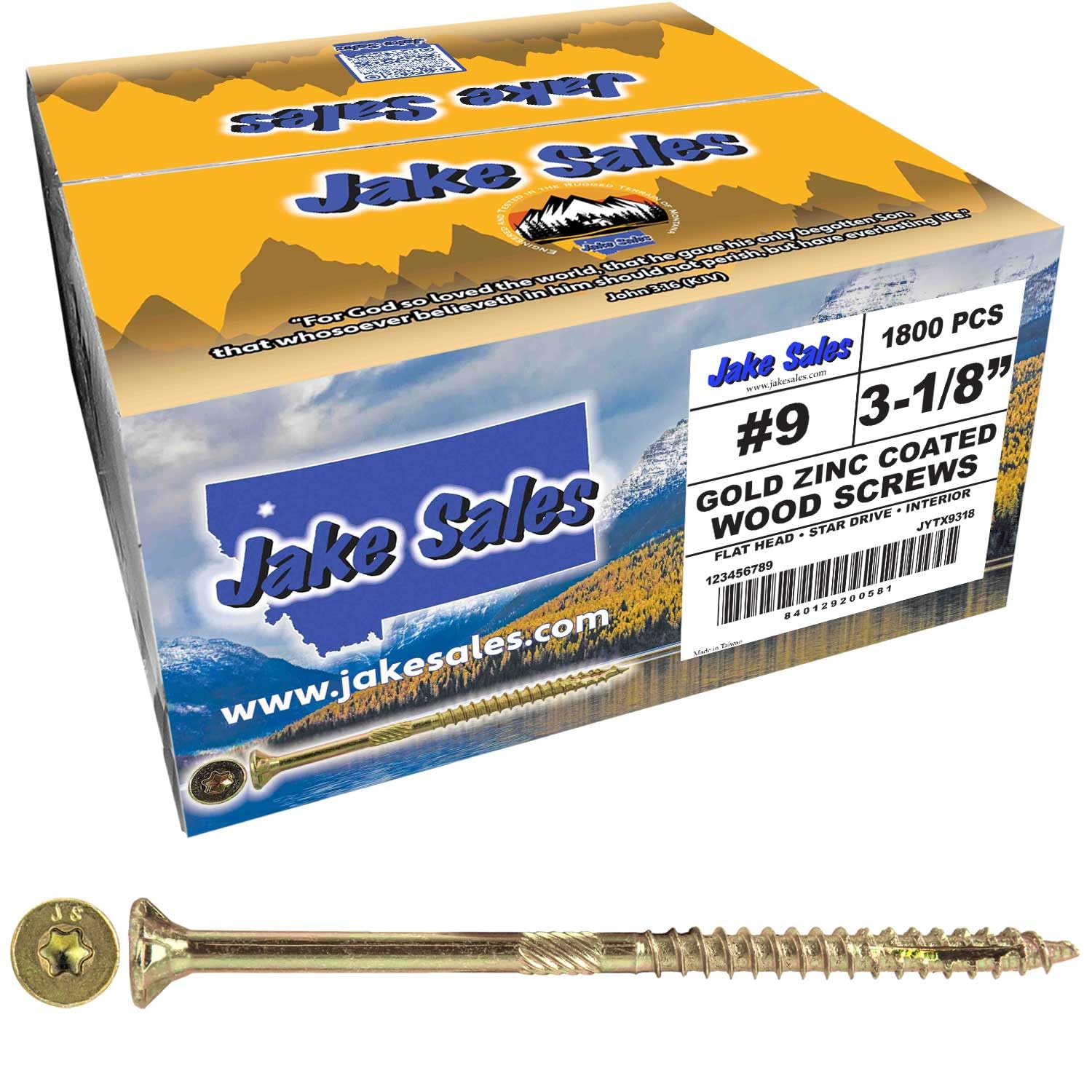 9 x 2 Gold Star Multipurpose Torx/Star Drive Wood Screw Flat Head 5 POUNDS - 585 Screws