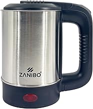 Zanibo Electric Kettle 0.5L,650W Cordless, Super-Fast Heating,Stainless Steel Heating Element, Control Protection, Fast Boil, Auto Shut-Off for Safety (Silver)