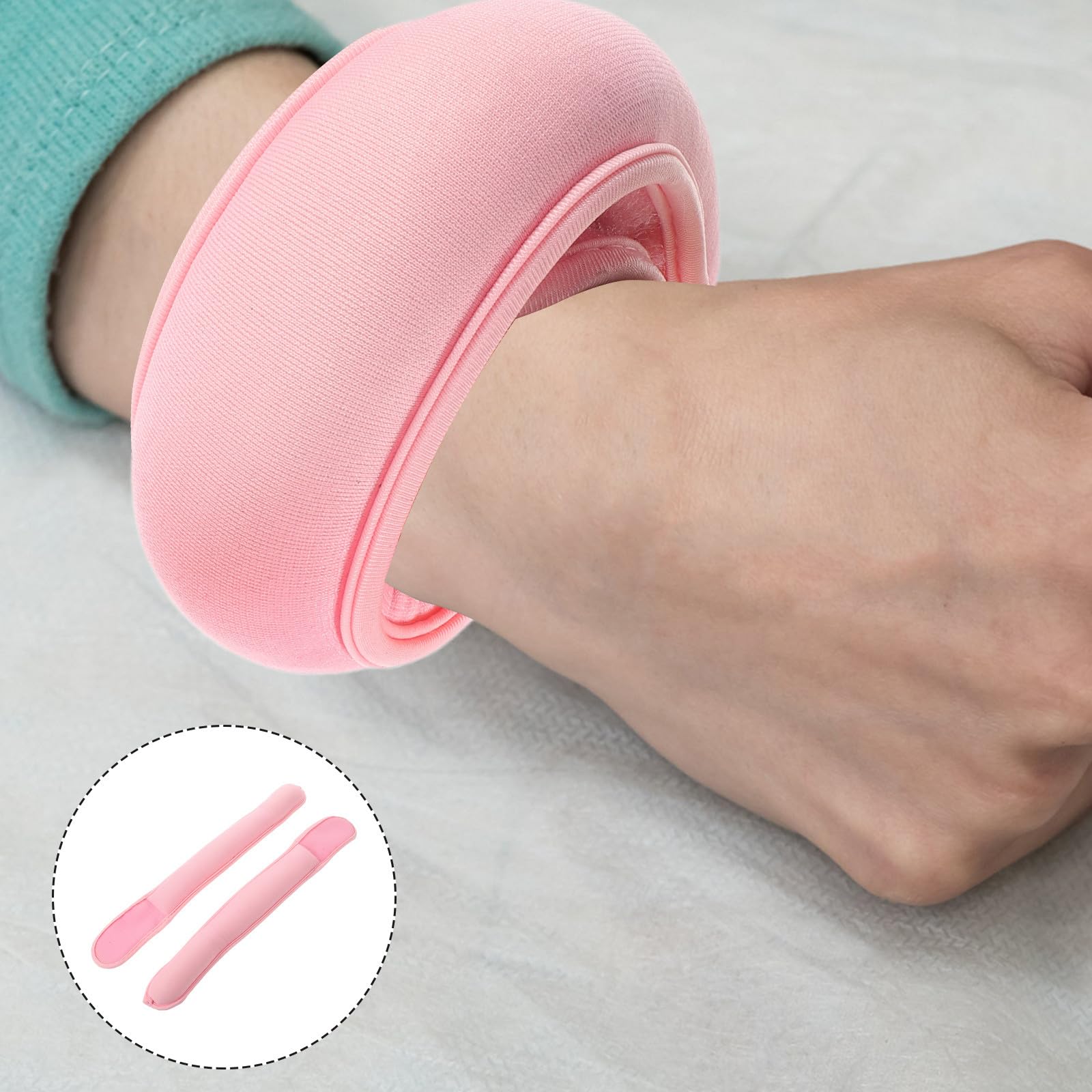 Beschwerte Handgelenkbandagen 1 Paar für Training, Verstellbar, Rosa