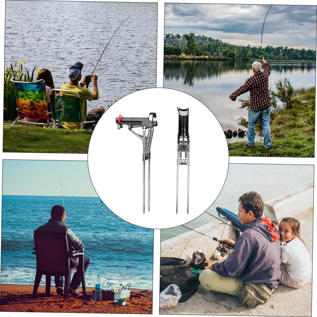 TOYANDONA Puesto De Pesca Soporte Automático para De Pescar Resorte para Aparejos De Pesca Lago o Río