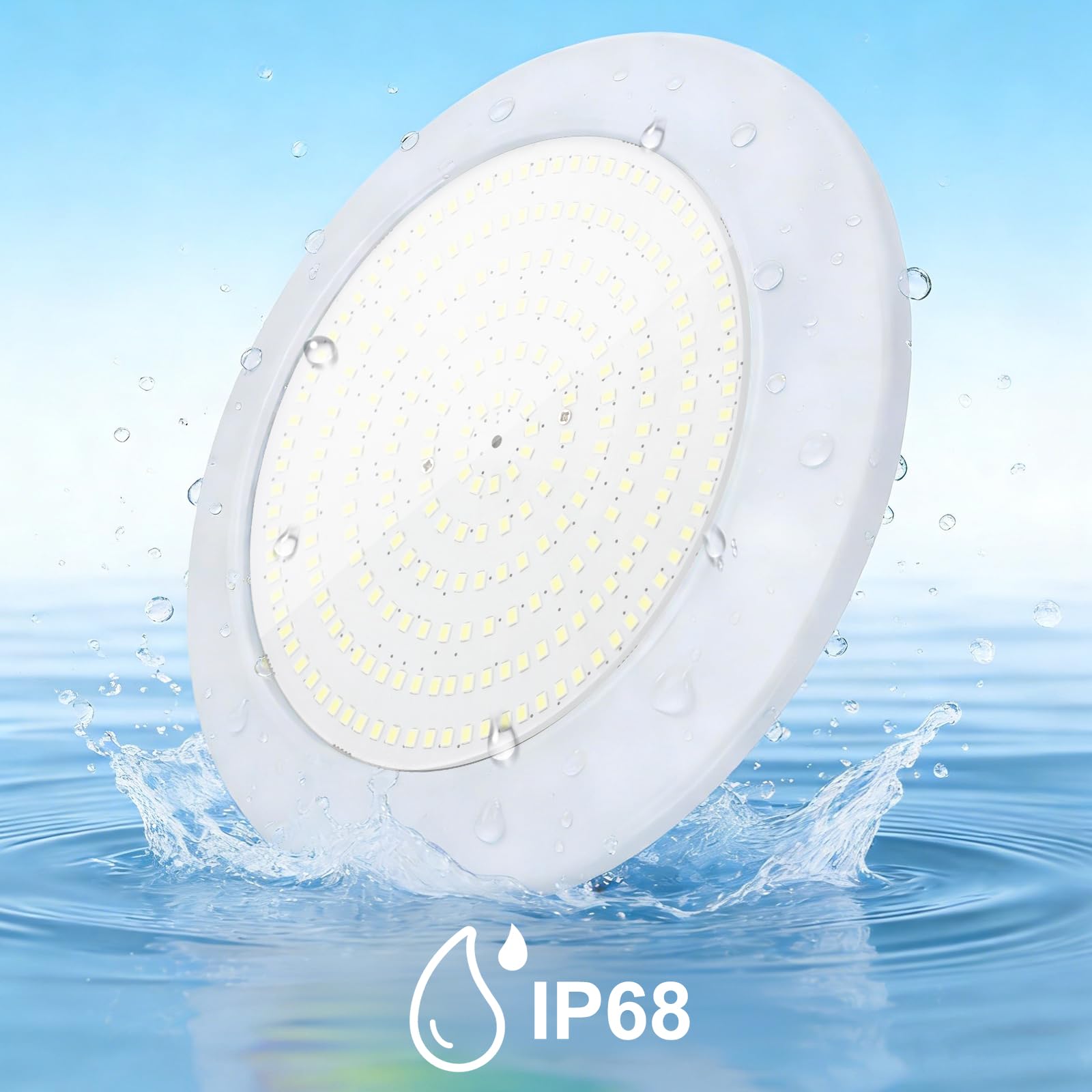 Illuminazione LED per Piscina, Faretti Bianco Freddo 25W con Filettatura Esterna da 1-1/2 Pollici, IP68 12V AC Lampada Subacquea per Piscine in Calcestruzzo/Piscine in Polistirene