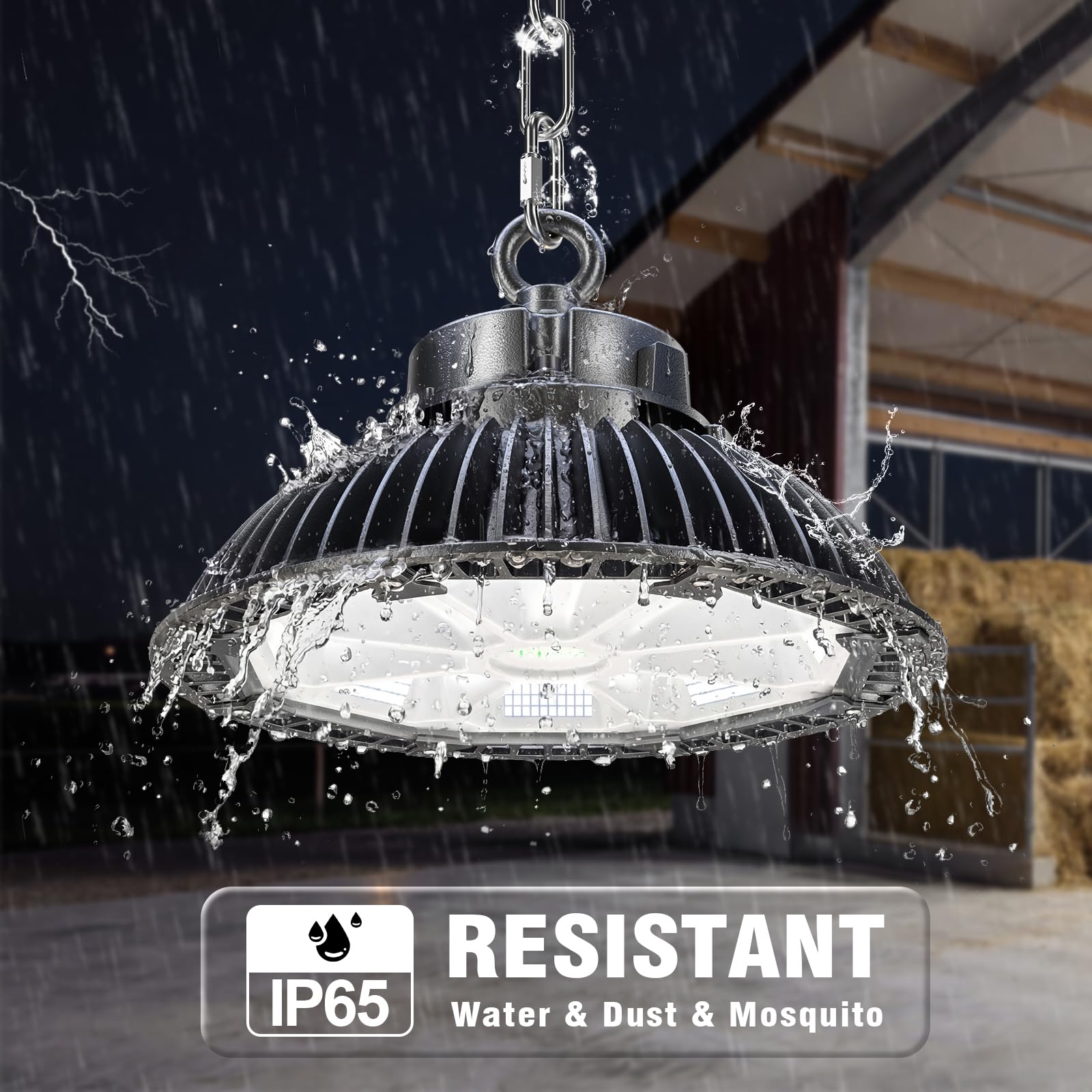Airand Faretto LED per interni, 200 W, UFO 28000 lm, IP65, impermeabile, High Bay per garage, terrazza, cantieri, sala, fienile 5500 K