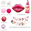 FI - FLICK IN 68pcs Girl Makeup Birthday Theme Party Decorations Lipstick Lip Foil Balloons Bachelorette Party Decoration pack For Girls(Pack of 68 , Multicolor) gallery image