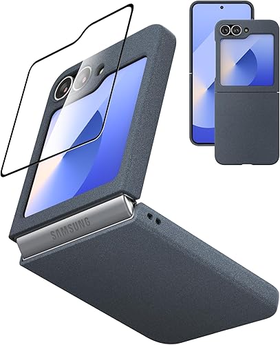 Miniatura 10 de Eastcoo Funda delgada para Galaxy Z Flip 5, película de pantalla frontal dura transparente incorporada + parte trasera de policarbonato duro