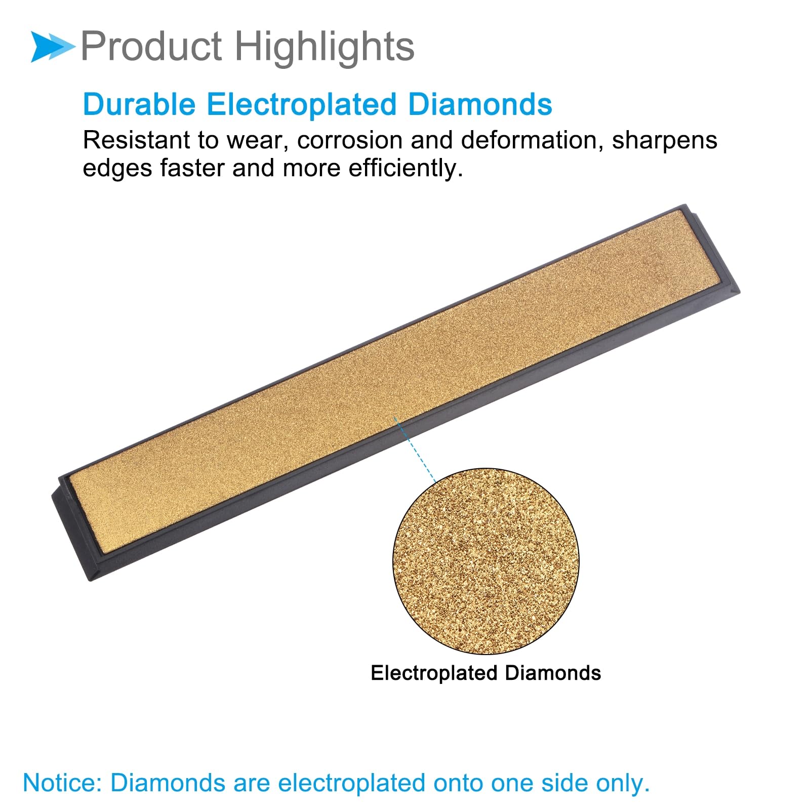 CoCud Diamond Sharpening Stone, 150 Grit 6" x 0.8" Total Size, Titanium Coated Whetstone Sharpener Abrasive Tool - Image 4