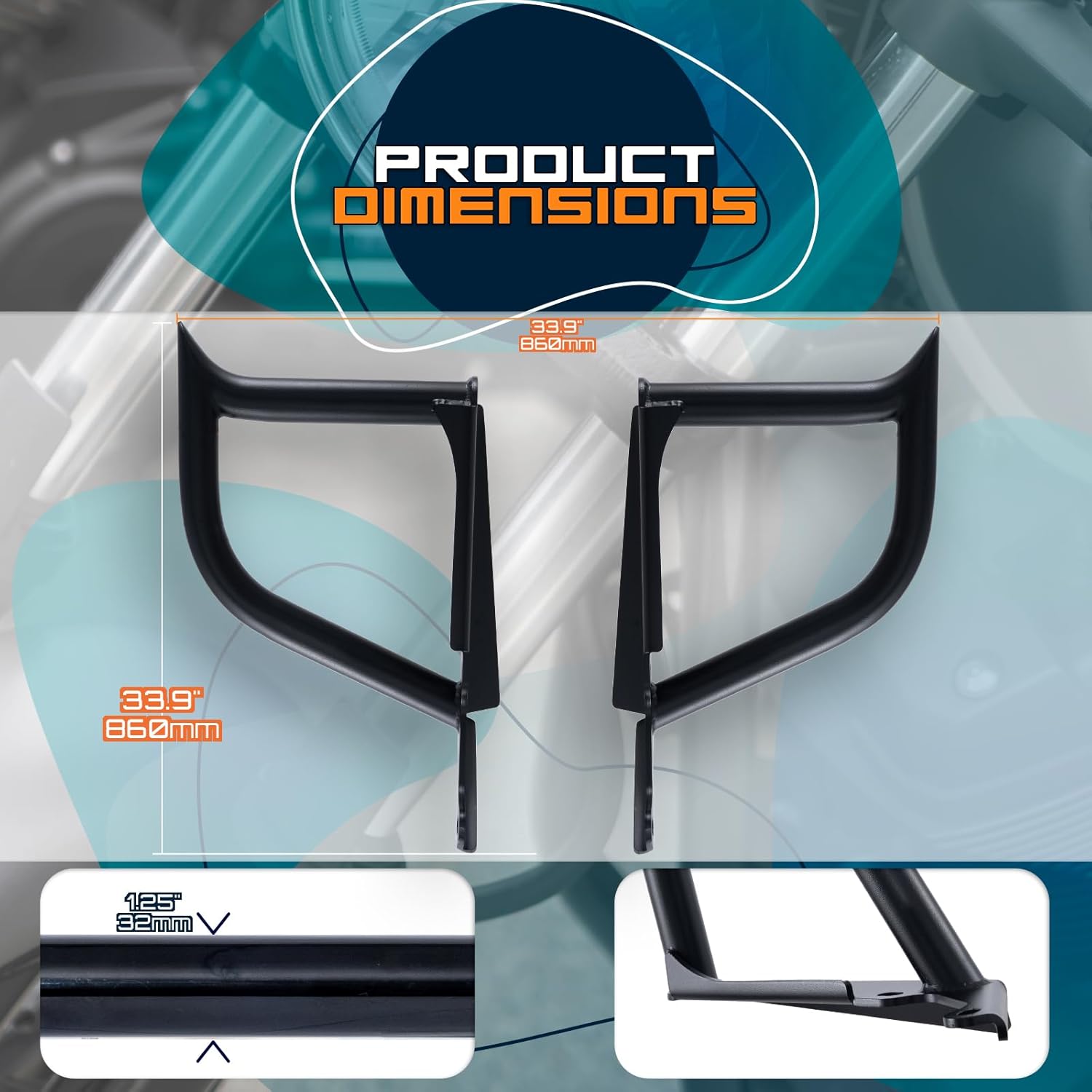 Crash Bar Chopped Engine Guard Highway Bar Compatible with Suzuki Boulevard M109 M109R 06-2020 (Black)