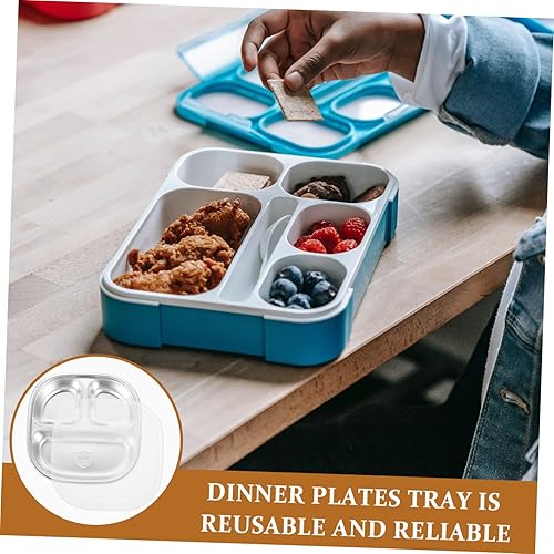 Miniatura 3 de Mikinona Juego de vajilla de acero inoxidable 304 tapas de placa de acero reutilizable para adultos, niños y niñas