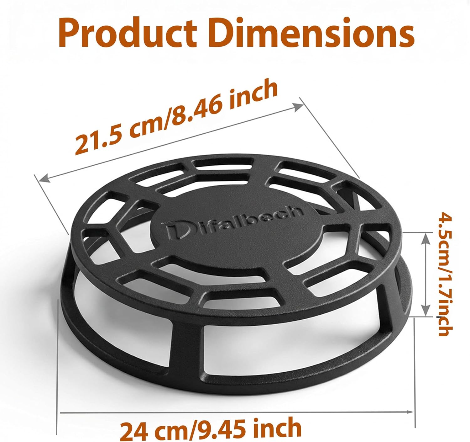 Heat Diffuser for Gas Stove, Cast Iron Flame Tamer for Slow Cooking, Stove Top Simmer Plate Distributes Heat Evenly,Temperature Control Heat Diffuser for Most Cookware （9.45inch）
