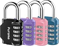 Vista 45 de Puroma - Candado impermeable de combinación de 4 dígitos, para intemperie, para casillero escolar o deportivo, valla, caja de herramientas, puerta