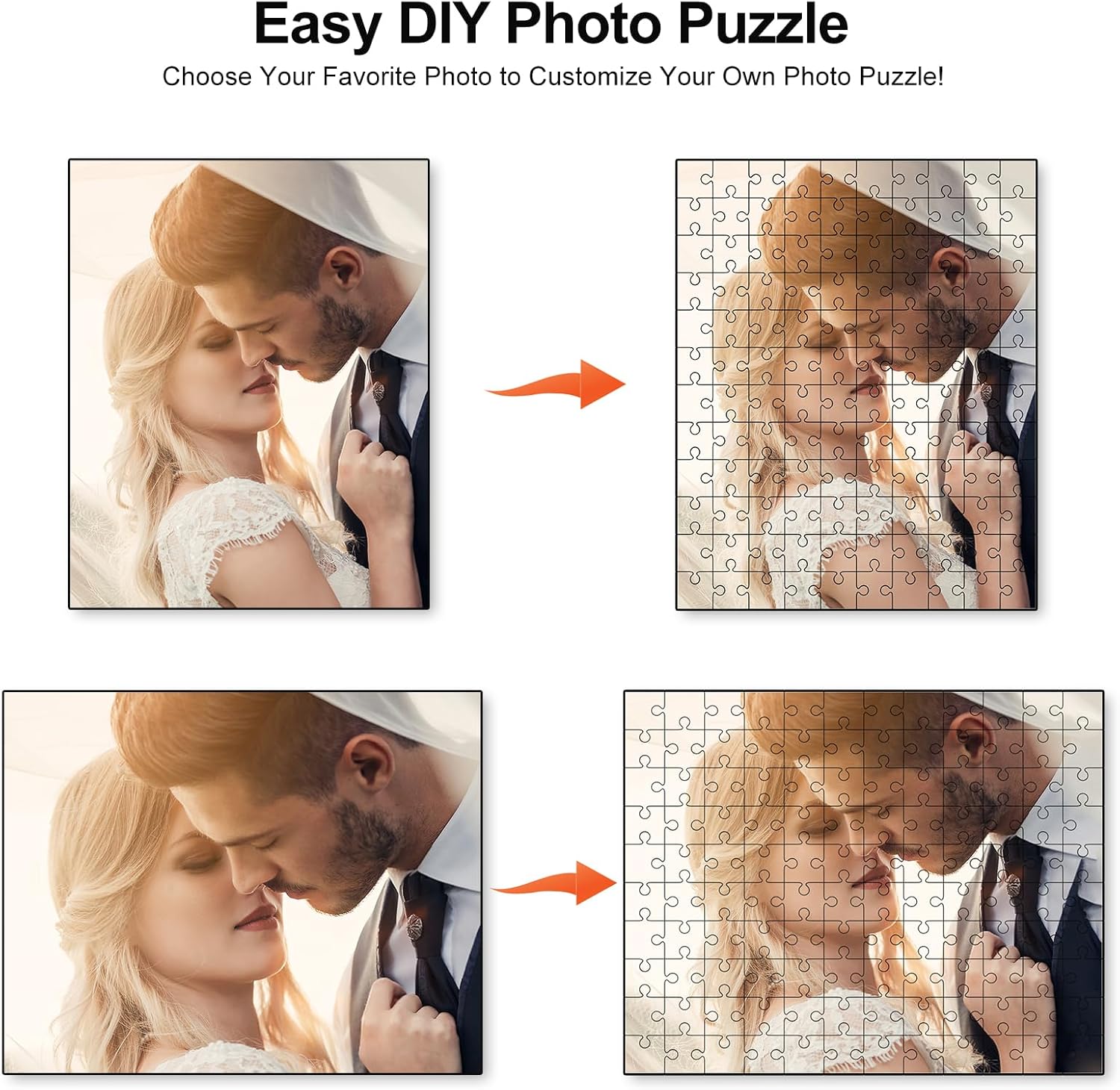 Personalized Puzzles for Photos, Custom Puzzle 1000/1500 Piece, Customized Jigsaw Puzzle Gift for Wedding, Holiday, Mother, Father, Birthday, Pet, Custom Gifts