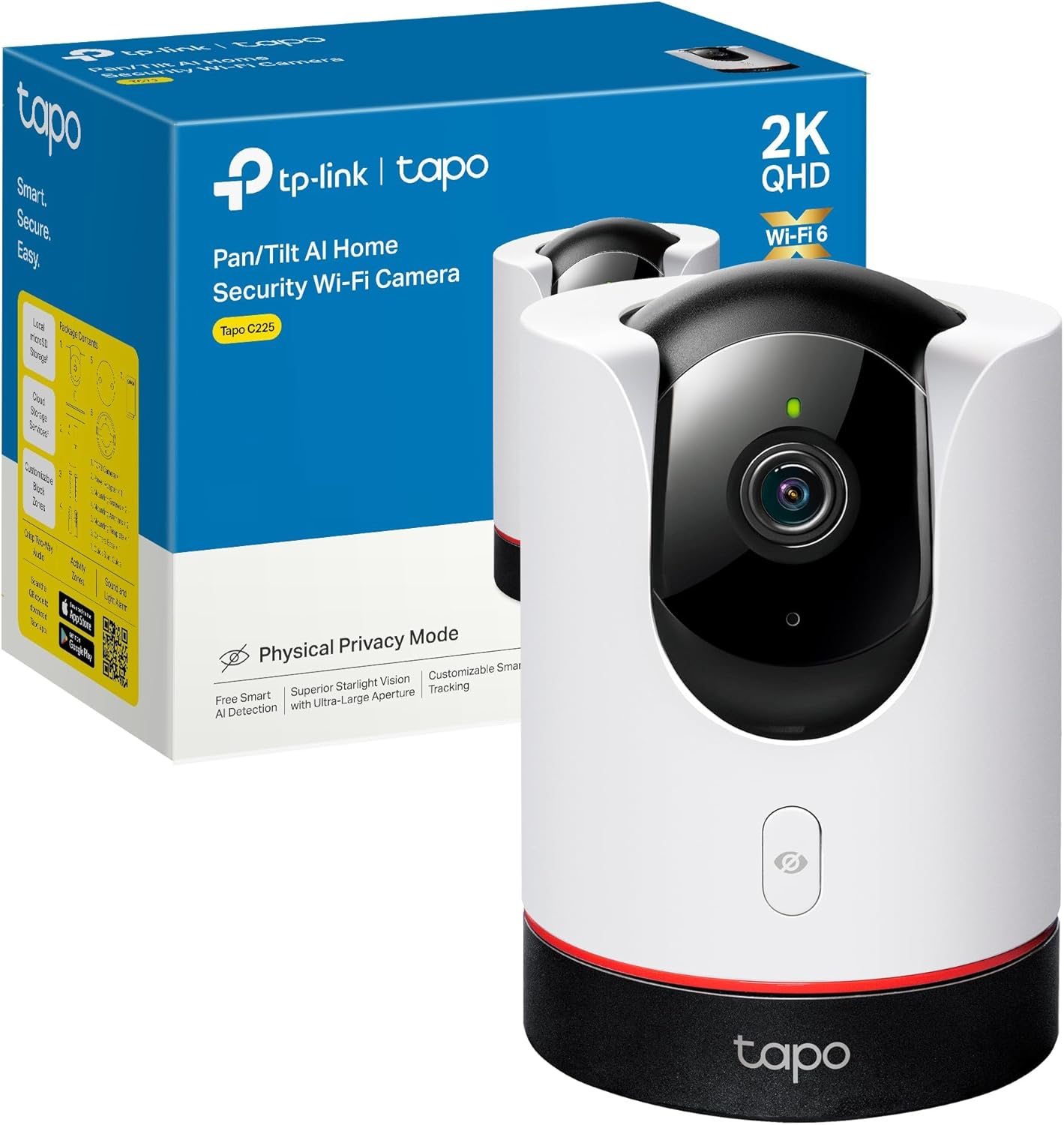 Tapo C225 – IA Cámara Vigilancia 360°, 2K QHD,Inteligente de IA, Visión N…