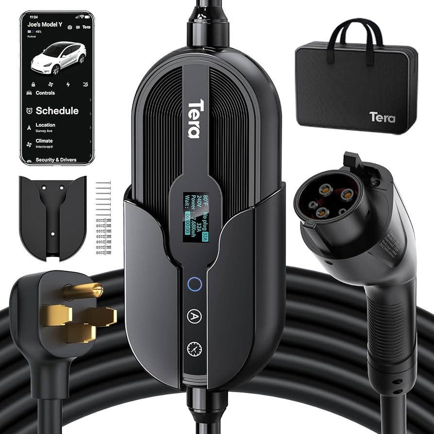 Tera EV充電器 J1772 NEMA 5-15P 3KW Amazon.com: Tera Electric Vehicle Charger Portable: Level 2