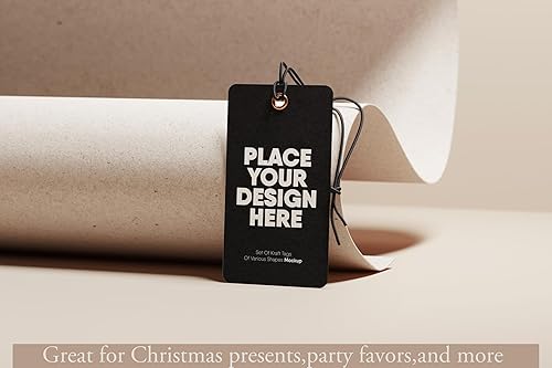 Miniatura 8 de 500 etiquetas de regalo personalizadas con cuerda, etiquetas de papel kraft, envoltura de regalo para artes y manualidades, bodas, Acción de