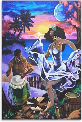 Impresiones en lienzo de Puerto Rico, arte de pared puertorriqueño Bomba Y Plena, póster de arte latino, impresiones artísticas en lienzo para