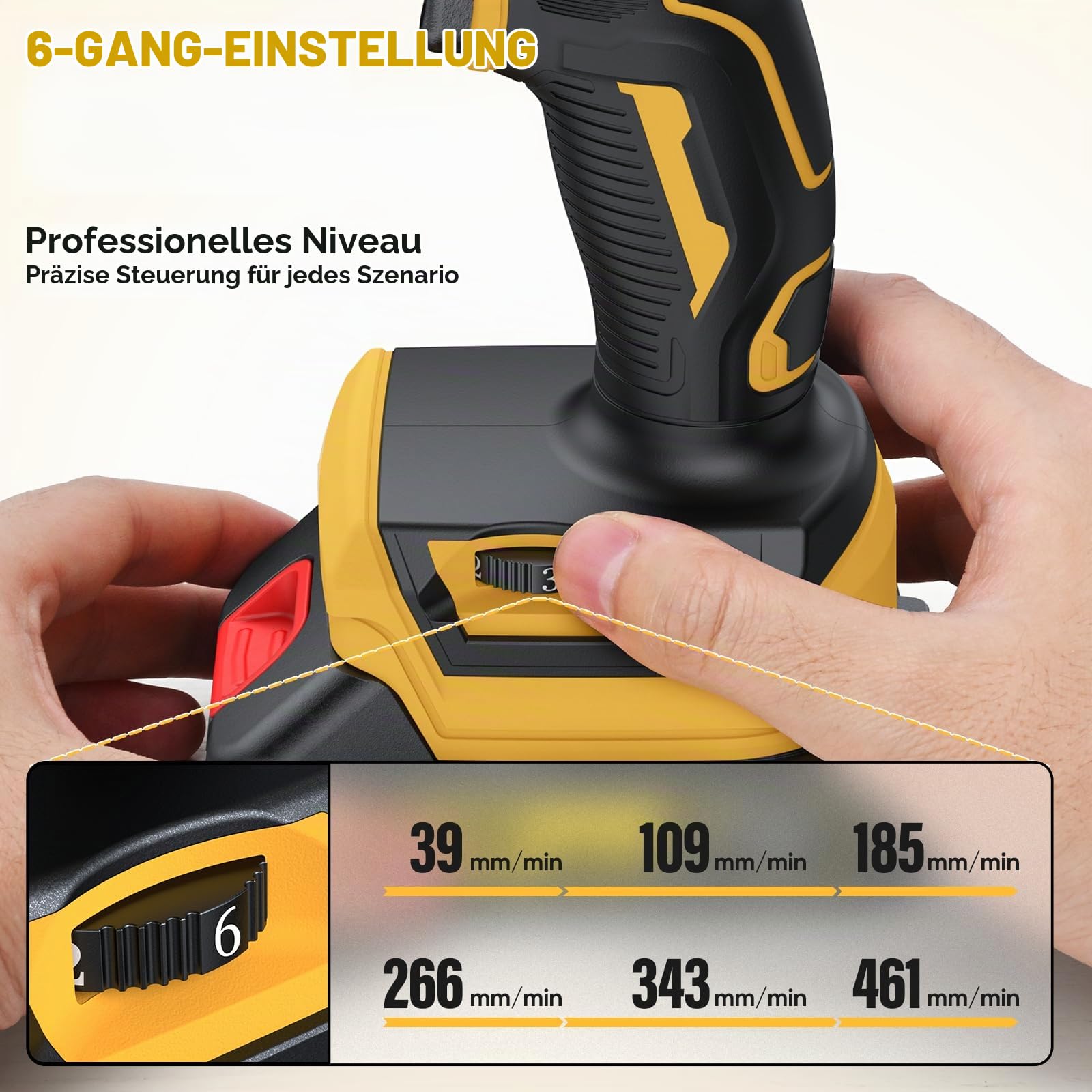GISAM Akku-Kartuschenpistole Kompatibel mit Makita 18V Akku, 6 Geschwindigkeiten, Max 1100Lb,2Ah & LED-Licht, Akku Silikonpistole Mit 27 Spezialzubehörteile FüR 150-310 ml-Kartuschen