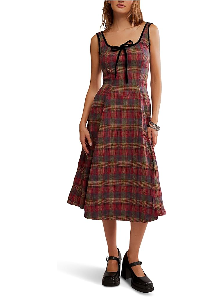 Brown Free People Freya Plaid Midi