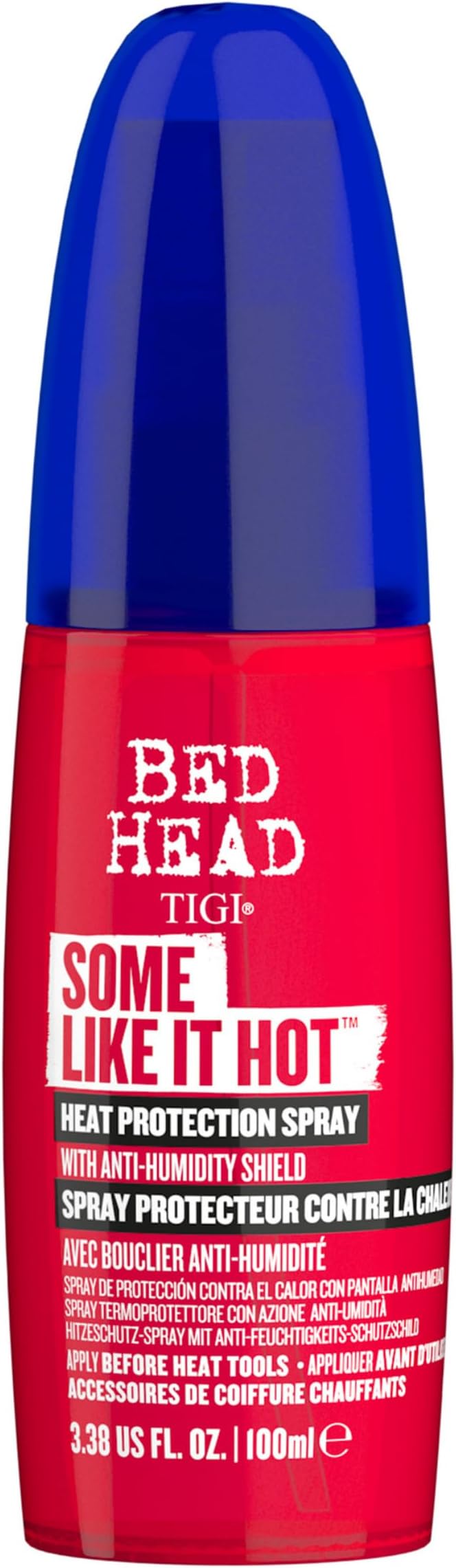Bed Head by TIGI Some Like It Hot Heat Protection Spray, Hot Tools Protectant up to 230°C with Anti-Frizz, Humidity Shield, Thermal Defence & Smooth Finish Styling, 100ml